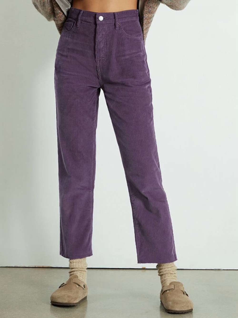 PacSun Women's Straight Leg Corduroy Jeans in Purple